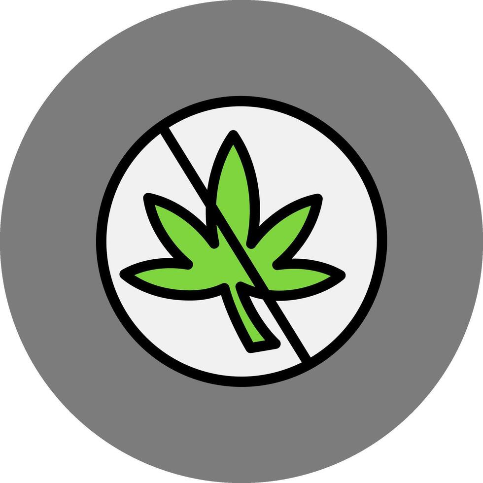 No Weed Filled Grey Circle Icon vector
