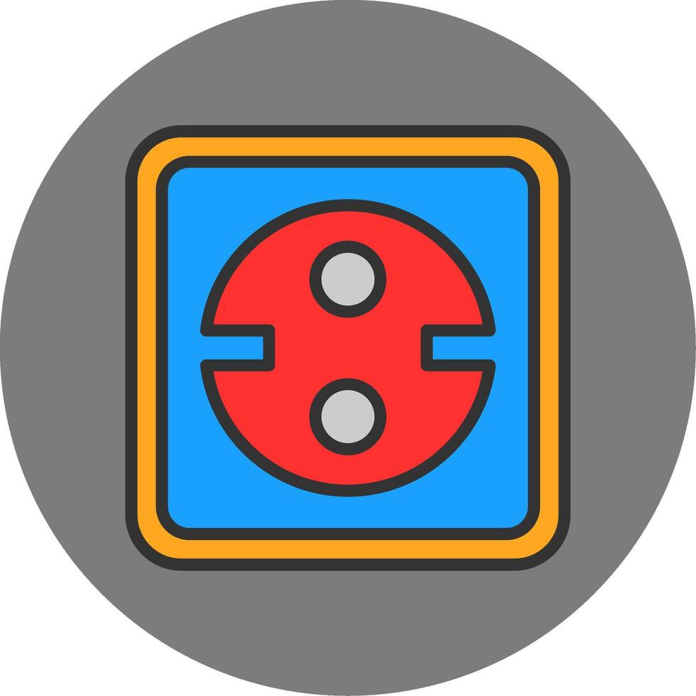 Socket Filled Grey Circle Icon vector
