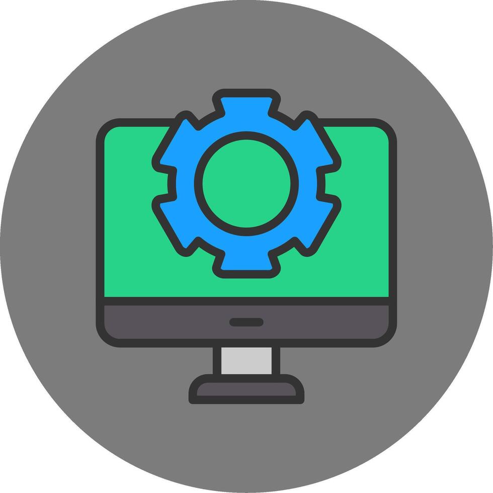 Gear Filled Grey Circle Icon vector