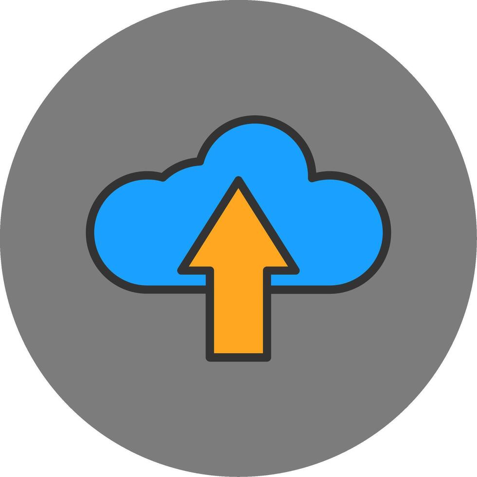 Cloud Computing Filled Grey Circle Icon vector