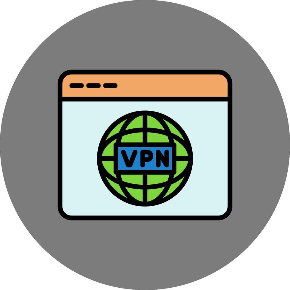 VPN Filled Grey Circle Icon vector
