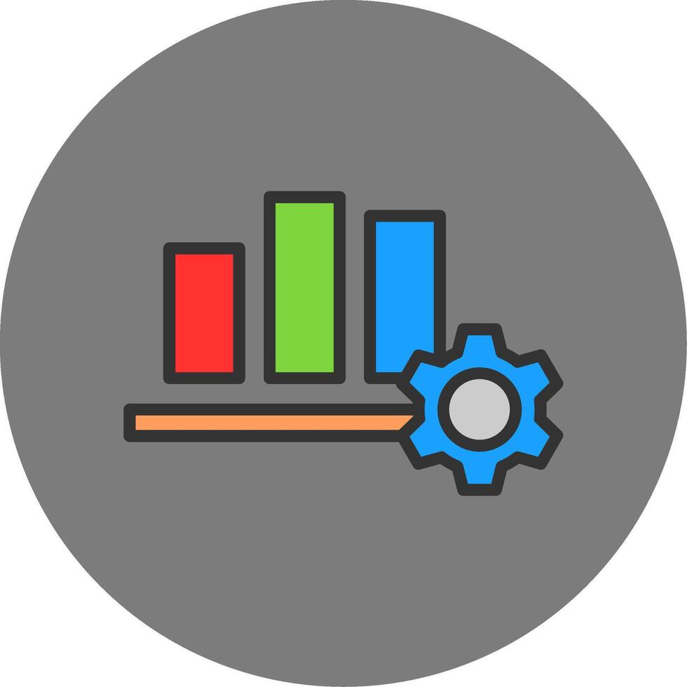 Bar Chart Filled Grey Circle Icon vector