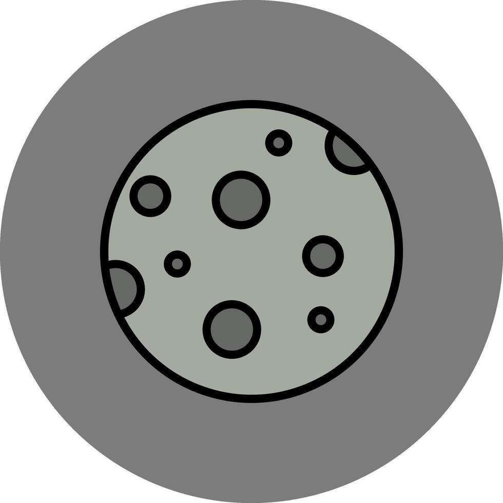 Moon Filled Grey Circle Icon vector