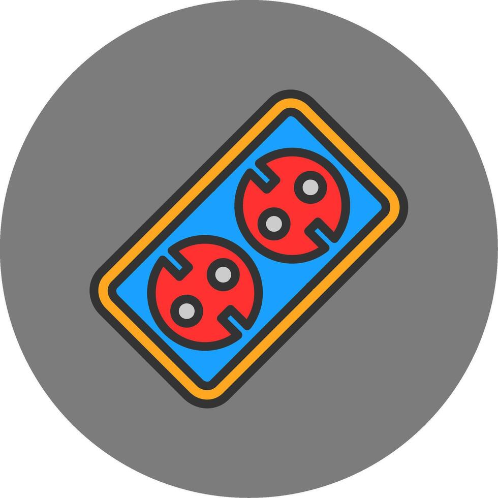 Socket Filled Grey Circle Icon vector