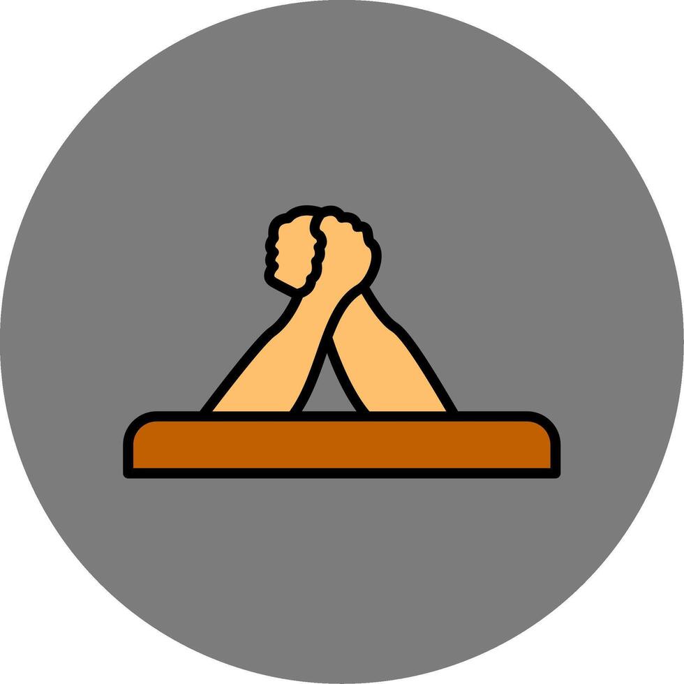 Arm Wrestling Filled Grey Circle Icon vector