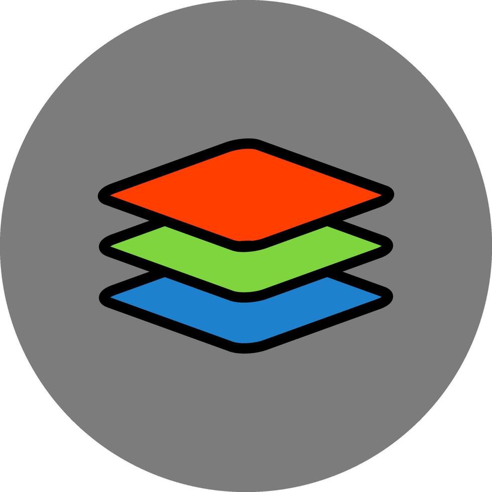 Layers Filled Grey Circle Icon vector