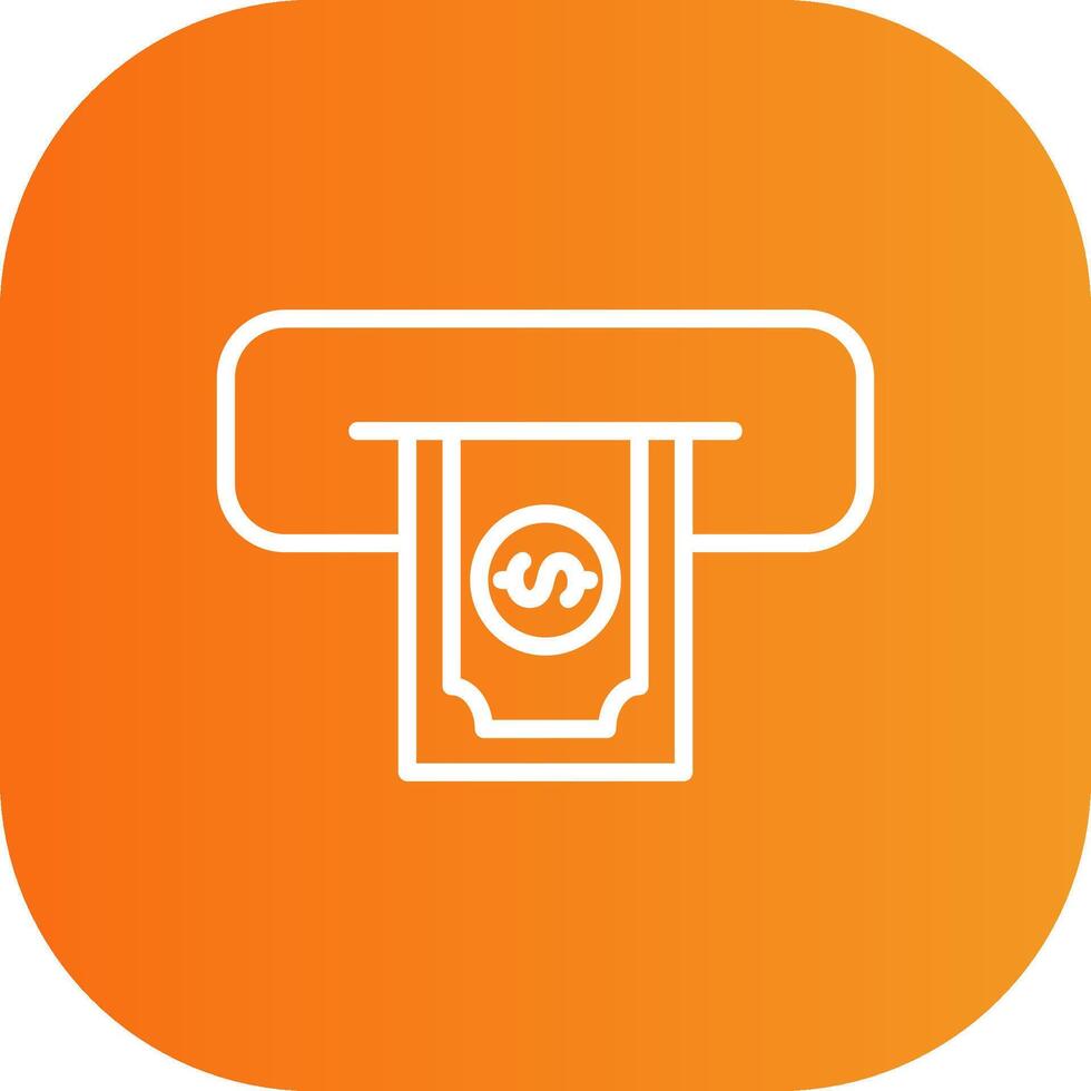 Cash Withdraw Line Gradient Curve Icon vector