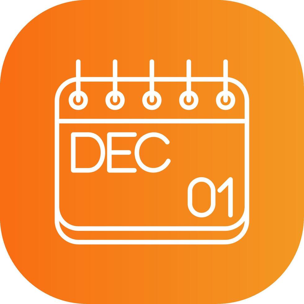 December Line Gradient Curve Icon vector