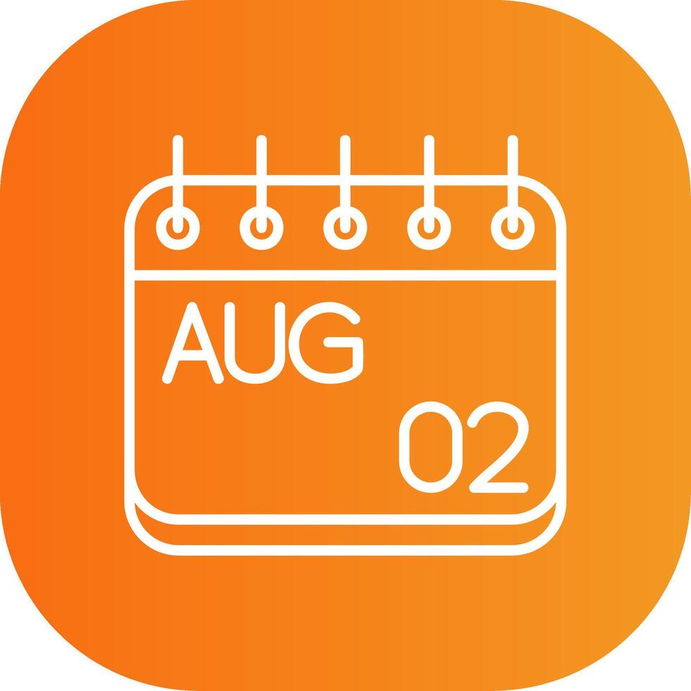 August Line Gradient Curve Icon vector