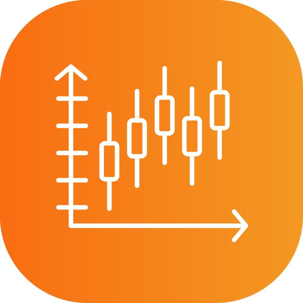 Bell Curve on Graph Line Gradient Curve Icon vector