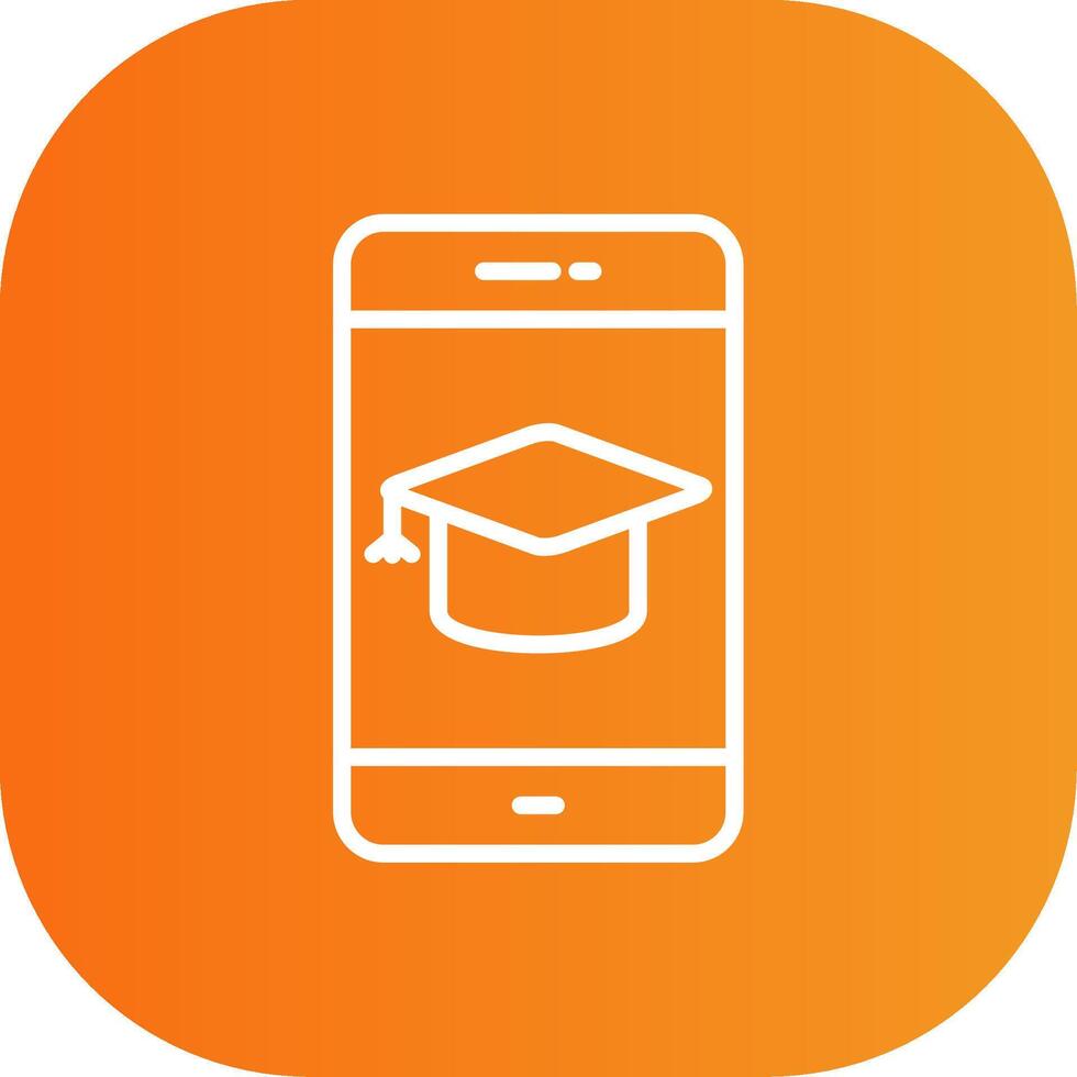 E - Learning Line Gradient Curve Icon vector