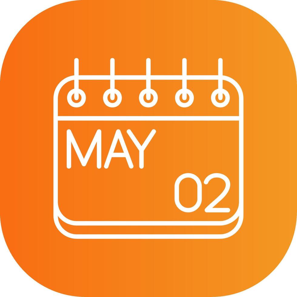 May Line Gradient Curve Icon vector