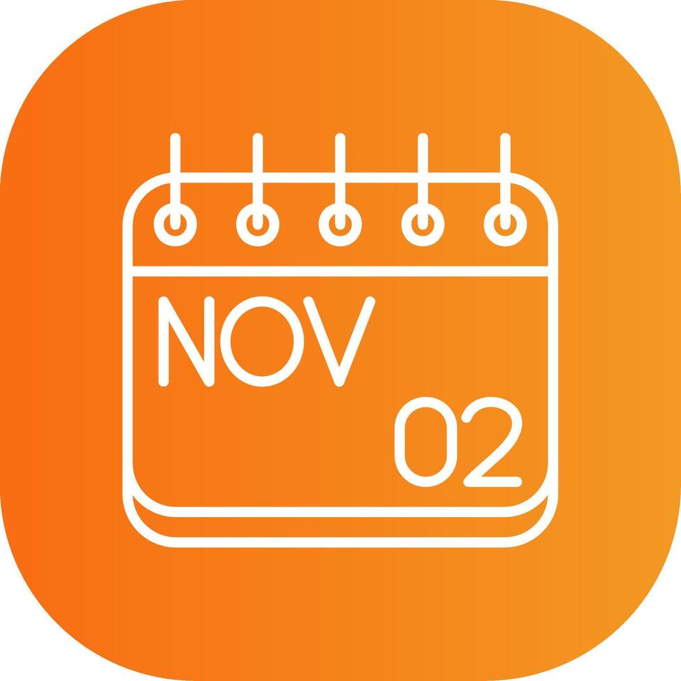 November Line Gradient Curve Icon vector