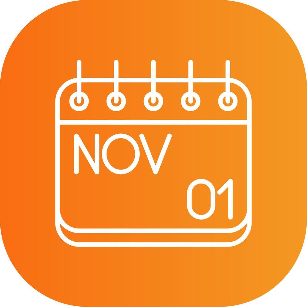 November Line Gradient Curve Icon vector