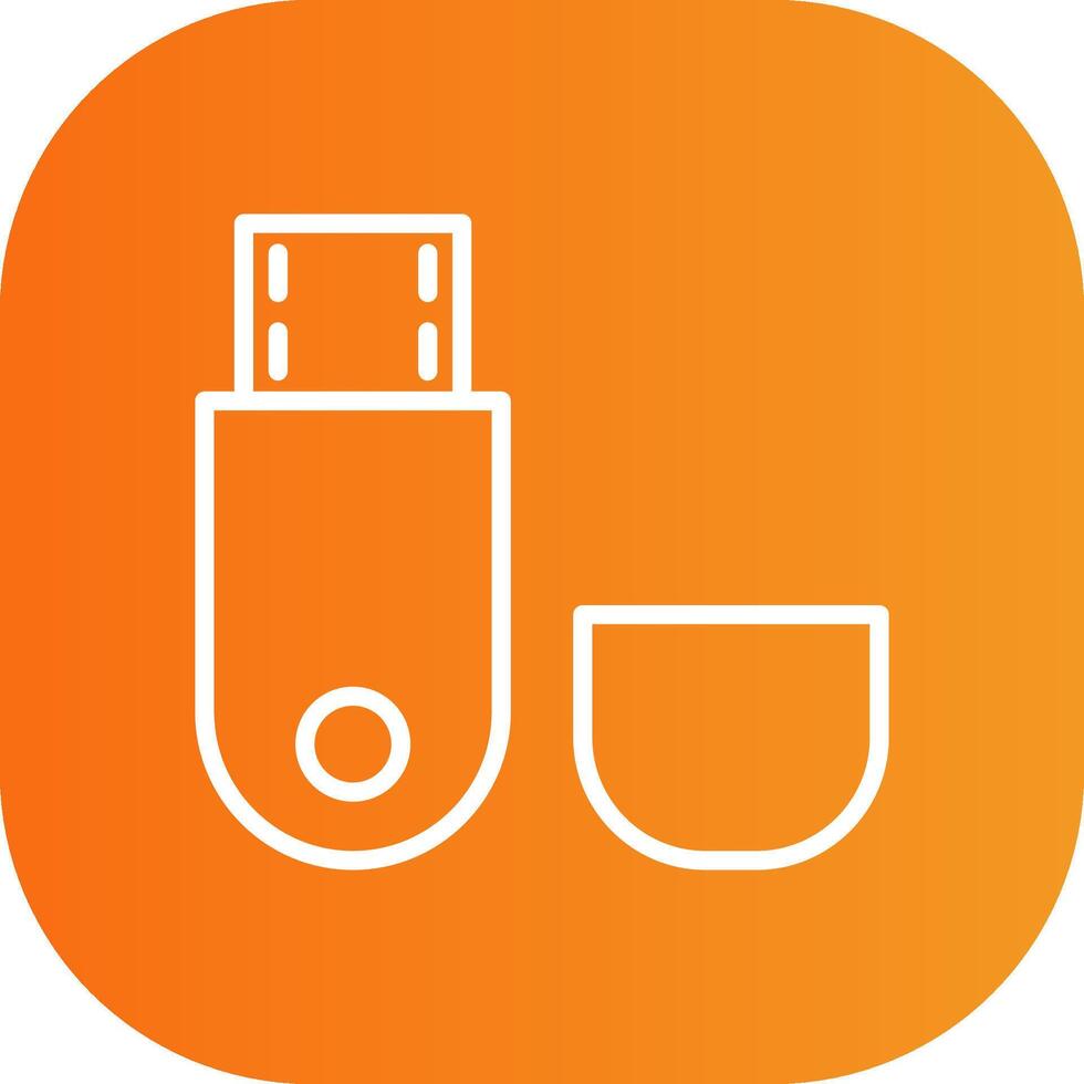 Usb Flash Drive Line Gradient Curve Icon vector