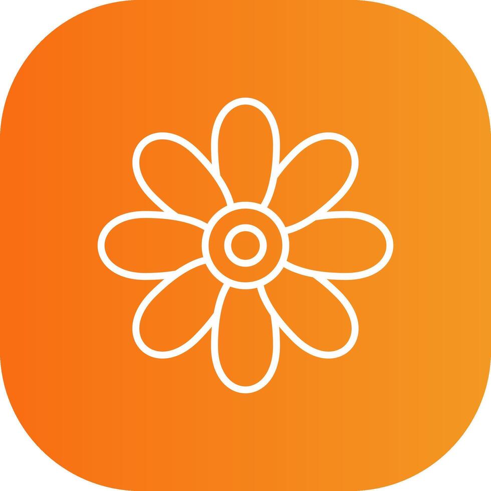 Chamomile Line Gradient Curve Icon vector