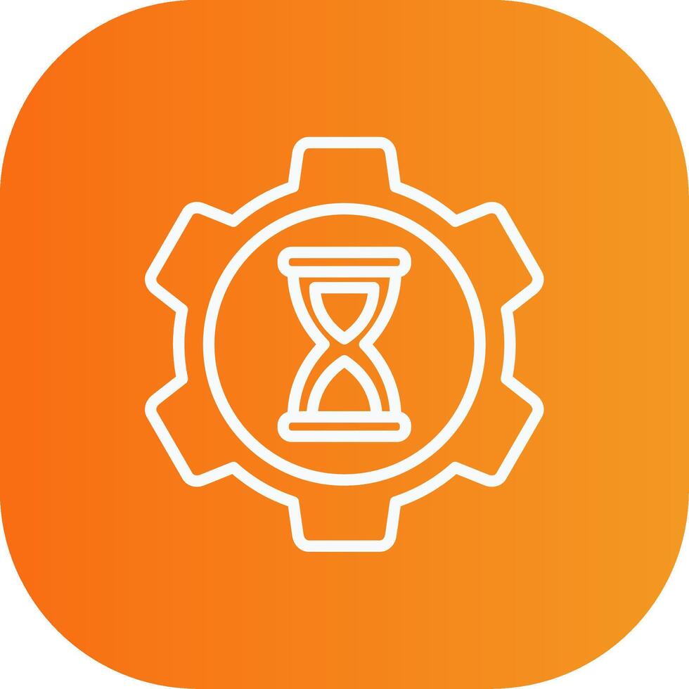 Time Management Line Gradient Curve Icon vector