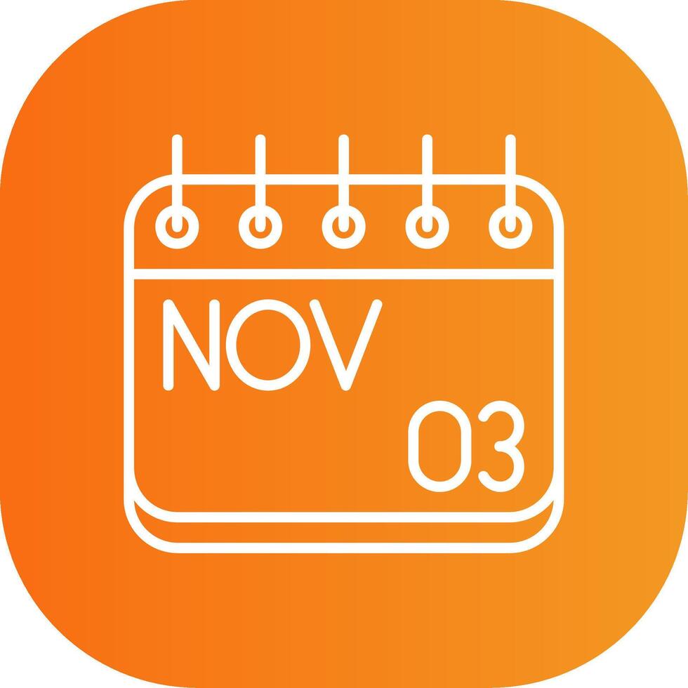 November Line Gradient Curve Icon vector