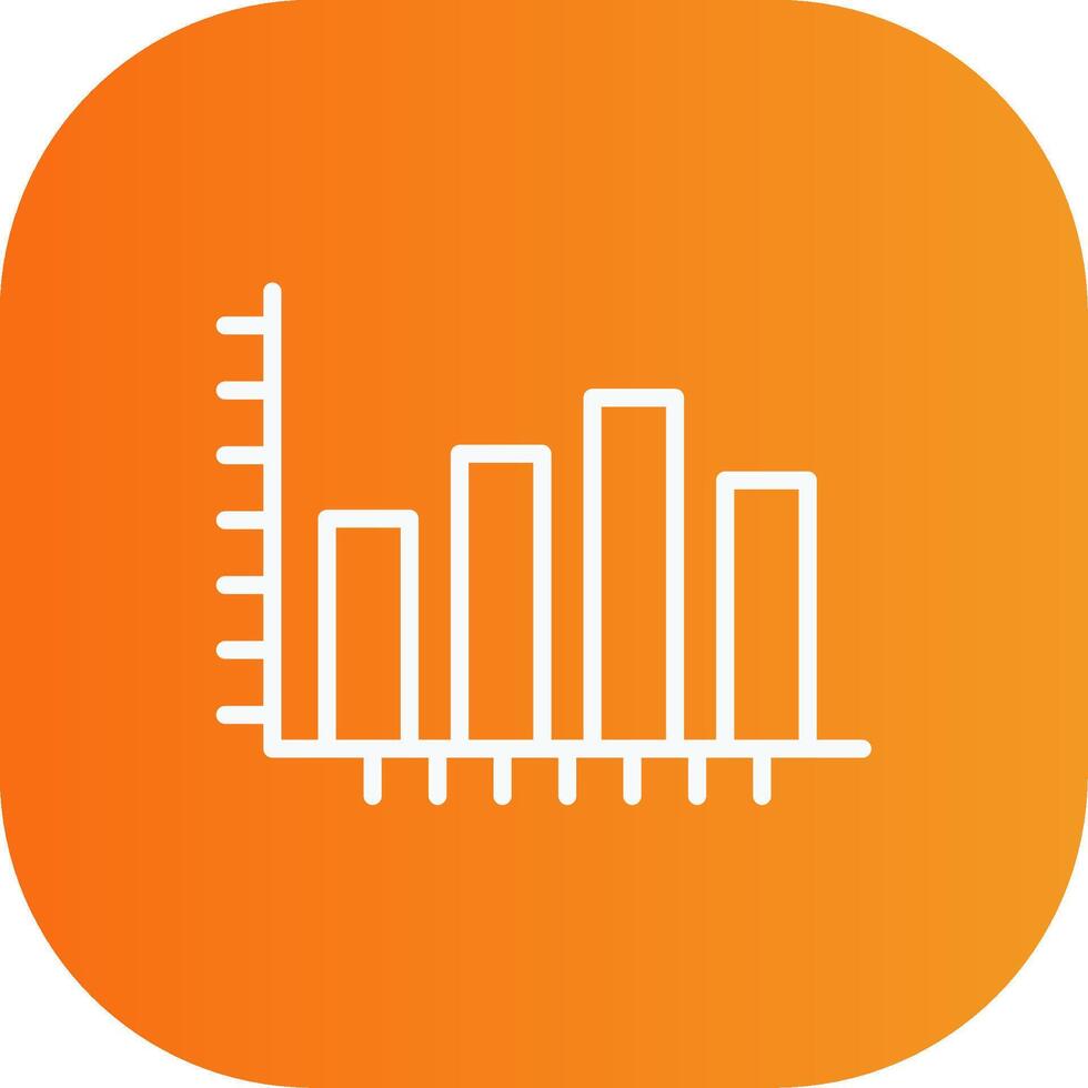 Bar Chart Line Gradient Curve Icon vector