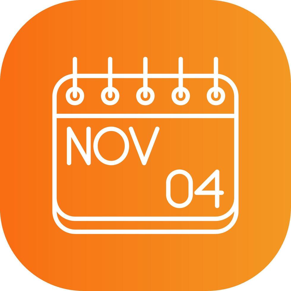 November Line Gradient Curve Icon vector