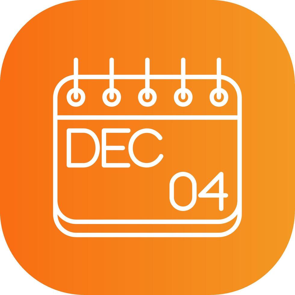December Line Gradient Curve Icon vector