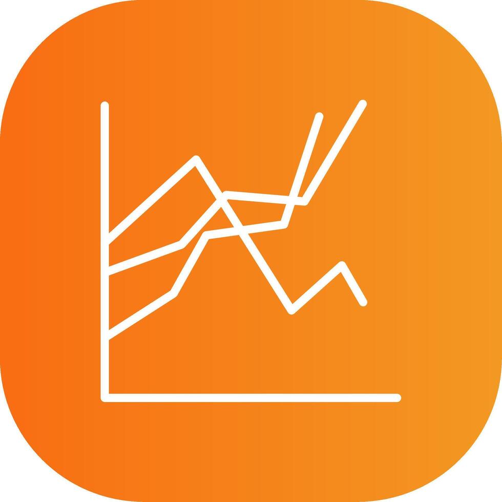 Plot Line Gradient Curve Icon vector