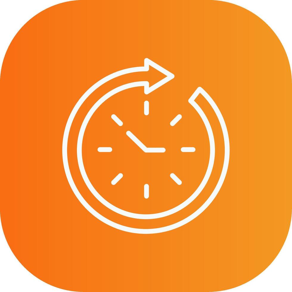 Time Management Line Gradient Curve Icon vector
