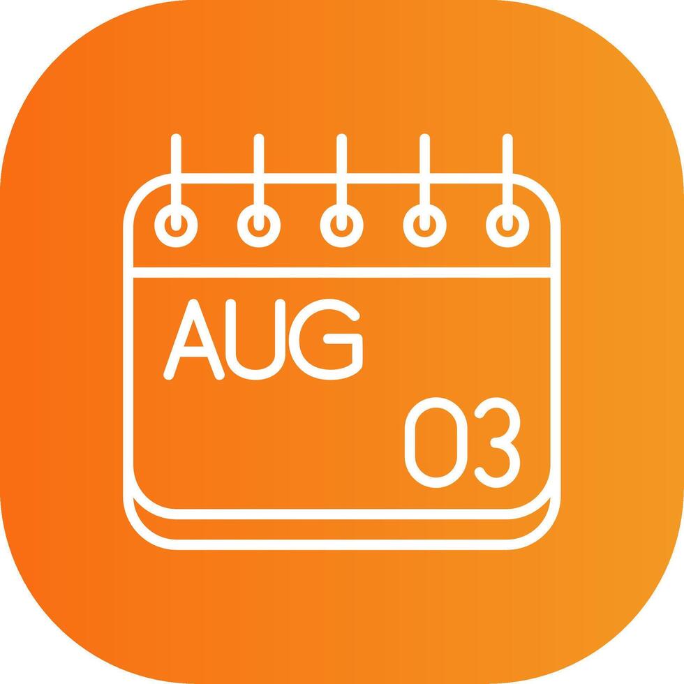 August Line Gradient Curve Icon vector