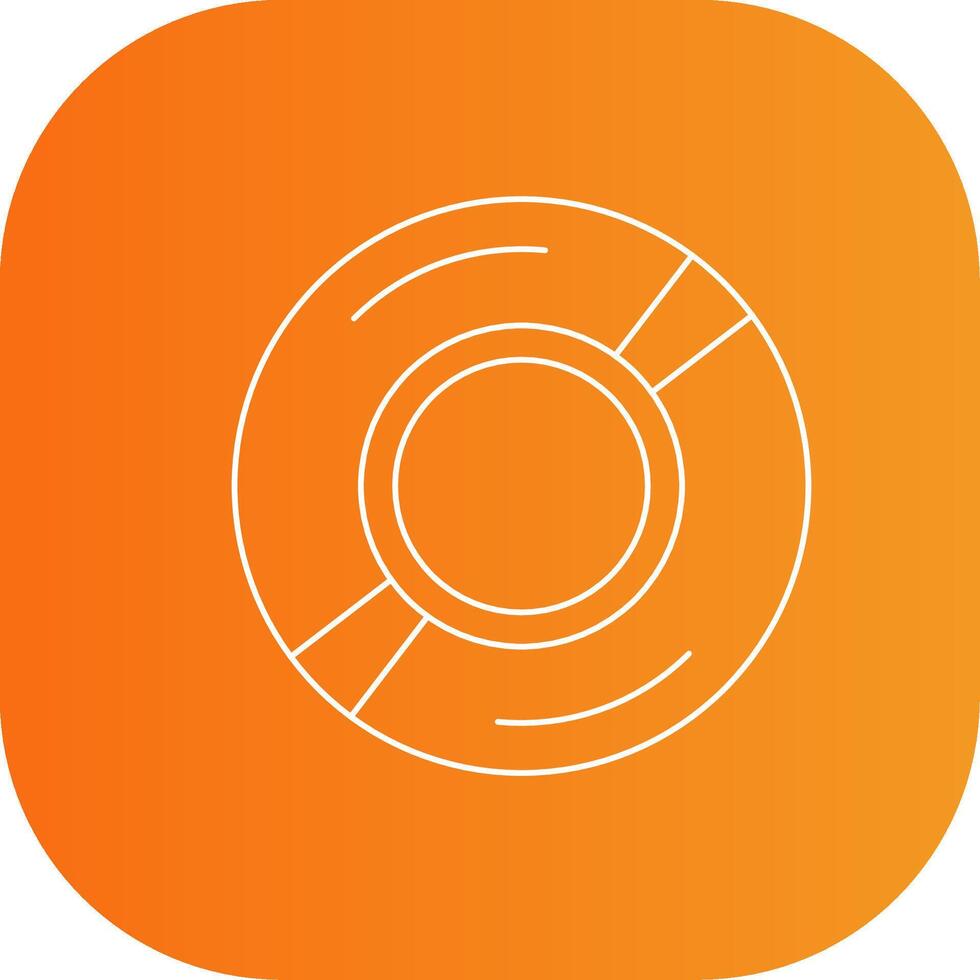 Compact Disk Line Gradient Curve Icon vector