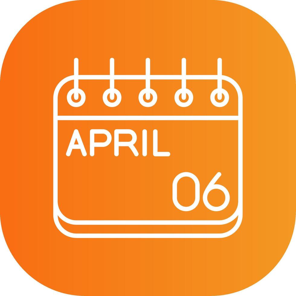 April Line Gradient Curve Icon vector