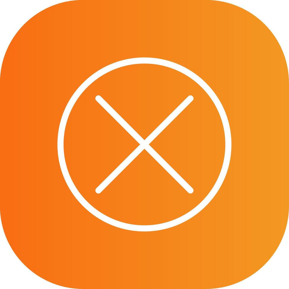 Cancel Line Gradient Curve Icon vector