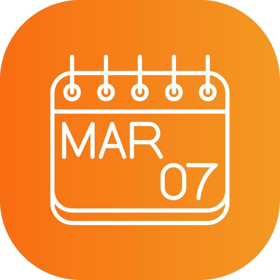 March Line Gradient Curve Icon vector