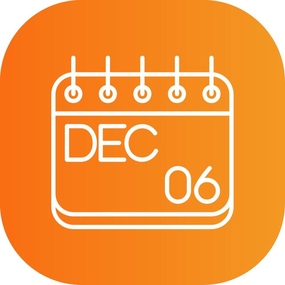 December Line Gradient Curve Icon vector