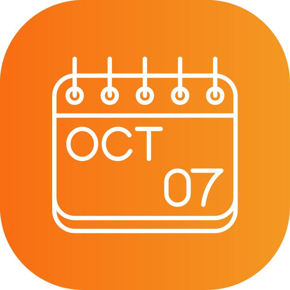 October Line Gradient Curve Icon vector