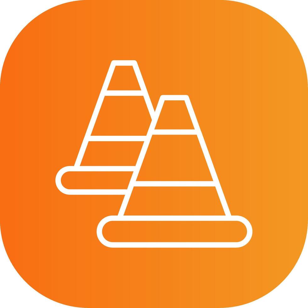 Traffic Cone Line Gradient Curve Icon vector