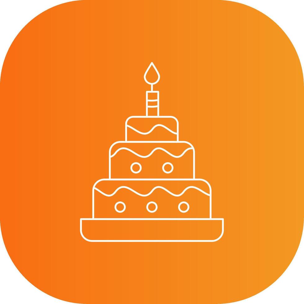 Wedding Cake Line Gradient Curve Icon vector