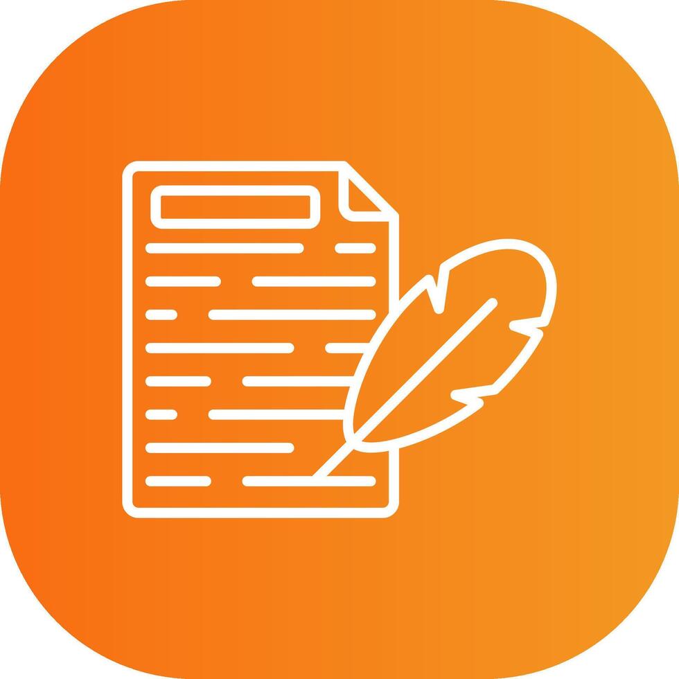 Write Line Gradient Curve Icon vector