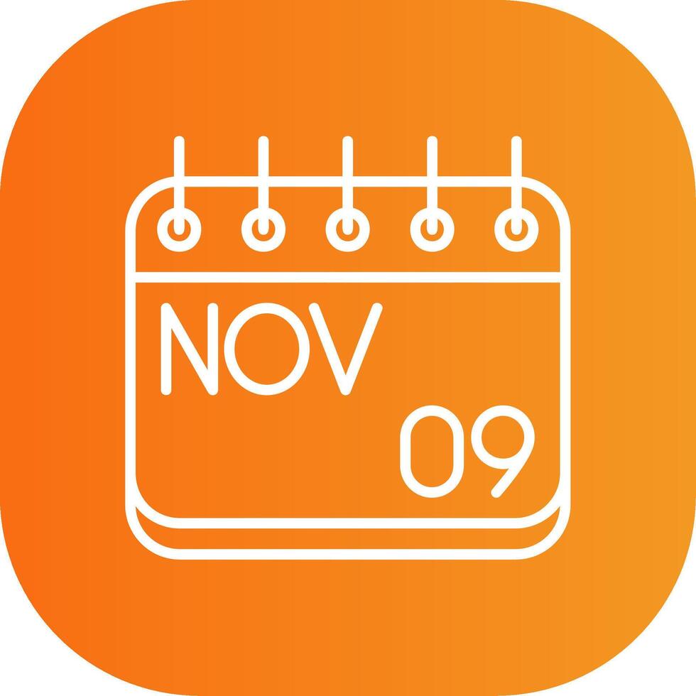 November Line Gradient Curve Icon vector