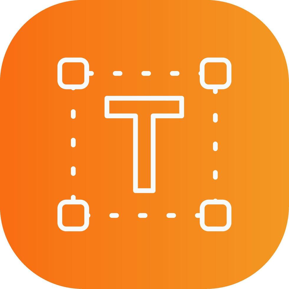 Text Line Gradient Curve Icon vector