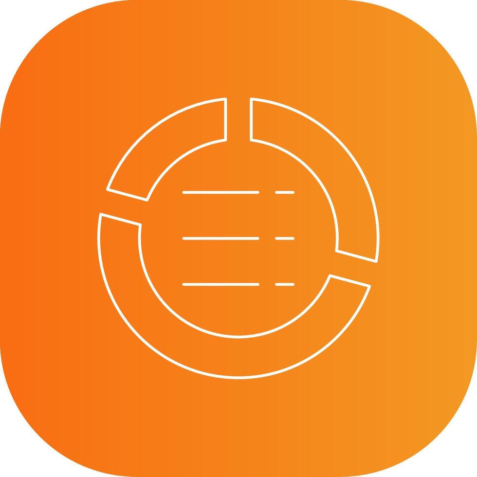 Pie Chart Line Gradient Curve Icon vector