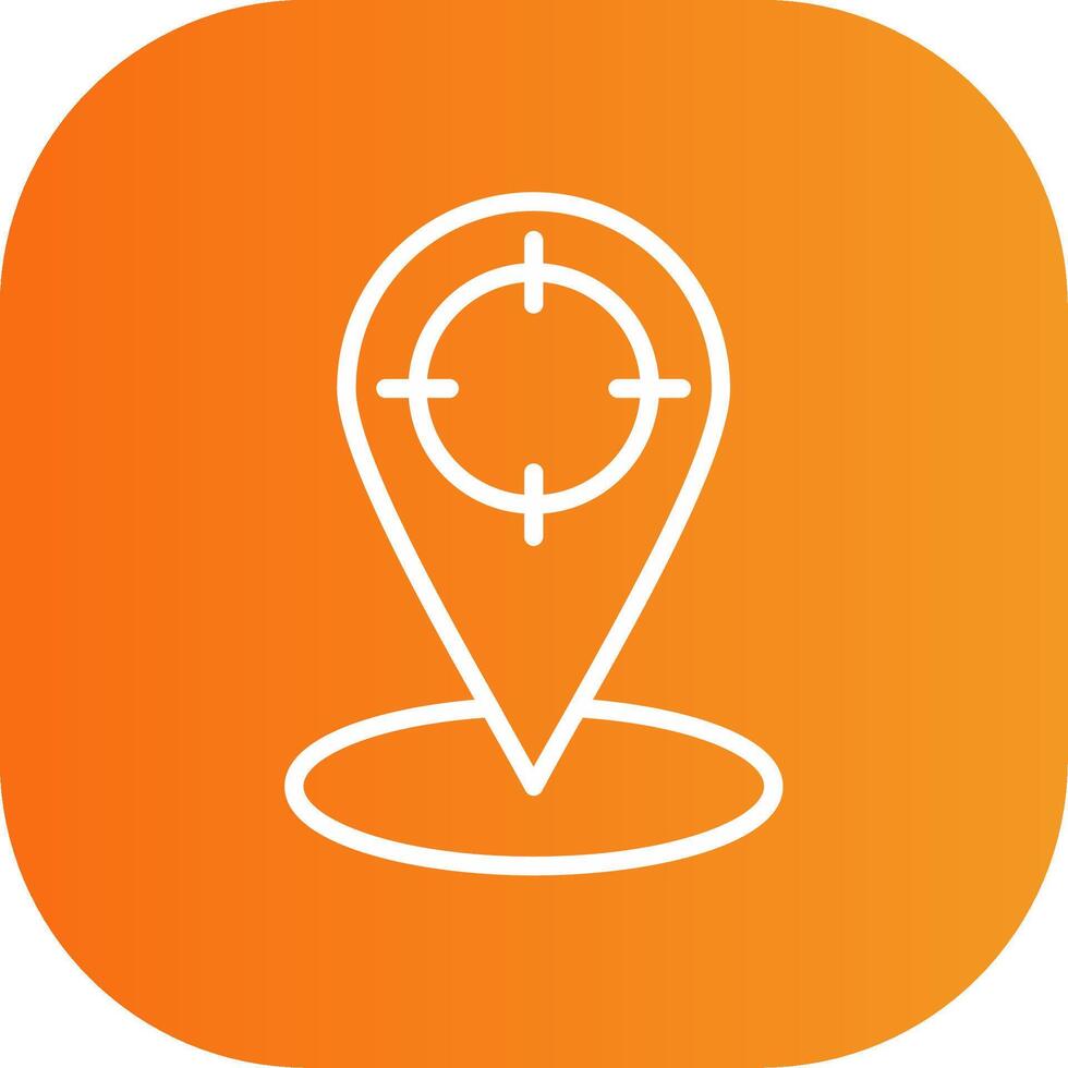 Location Marker Line Gradient Curve Icon vector