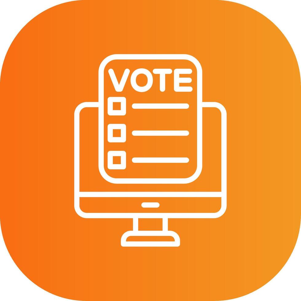 Online Voting Line Gradient Curve Icon vector