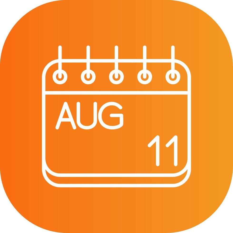 August Line Gradient Curve Icon vector