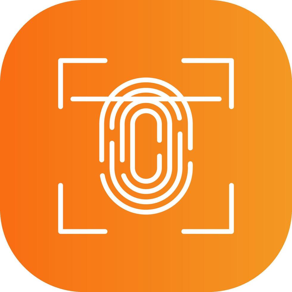 Fingerprint Scan Line Gradient Curve Icon vector