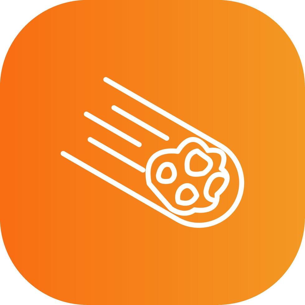 Meteorites Line Gradient Curve Icon vector