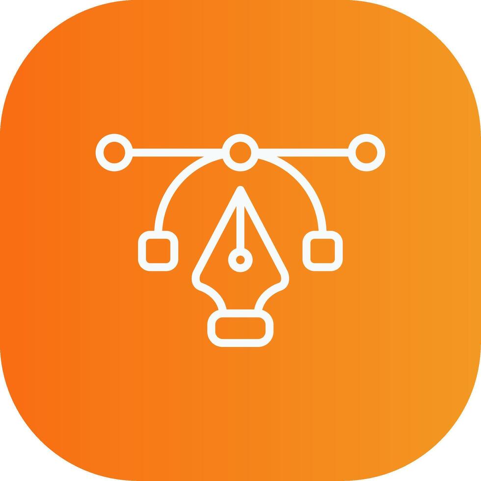 Pen Tool Line Gradient Curve Icon vector