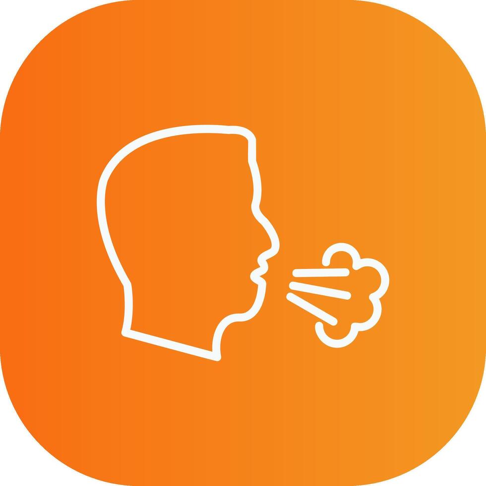 Dry Cough Line Gradient Curve Icon vector