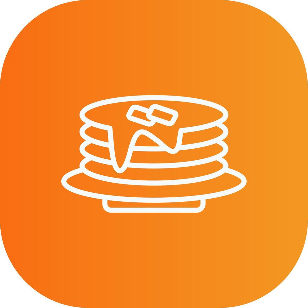 Pan Cake Line Gradient Curve Icon vector