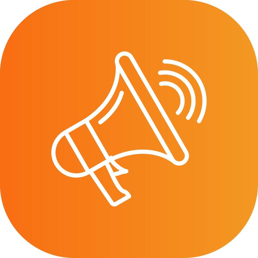 Mega Phone Line Gradient Curve Icon vector