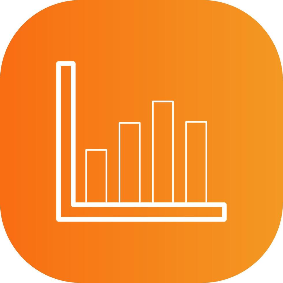 Bar Chart Line Gradient Curve Icon vector